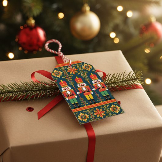 Notenkraker Speelgoed Soldier Folk Kerstcadeau Tag Cadeaulabel