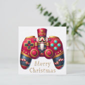 Notenkraker Spel Controller Kerst Wenskaart (Staand voorkant)