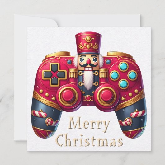 Notenkraker Spel Controller Kerst Wenskaart (Voorkant)