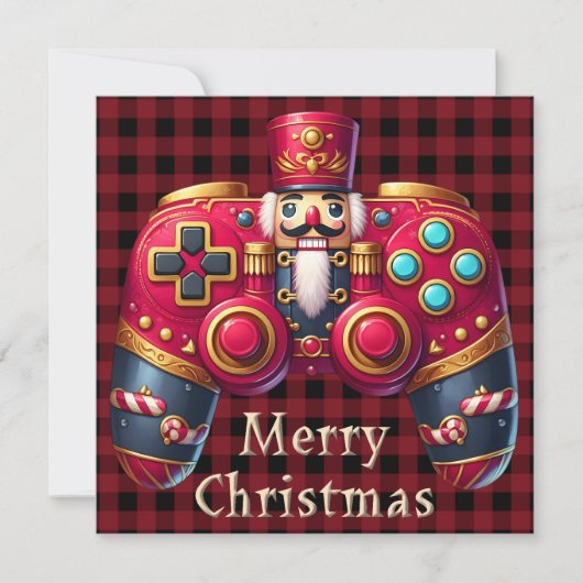 Notenkraker Spel Controller Kerst Wenskaart (Voorkant)