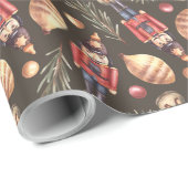 Notenkraker Spruce Branch Kerstboom Waterverf Cadeaupapier (Rol Hoek)