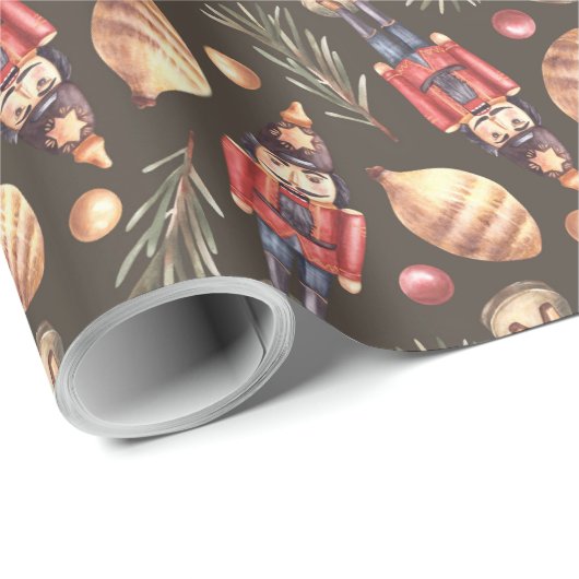 Notenkraker Spruce Branch Kerstboom Waterverf Cadeaupapier (Rol Hoek)