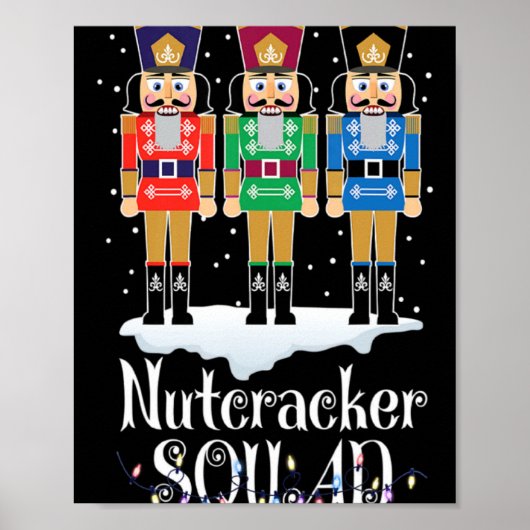 Notenkraker Squad Ballet Dans Kerstmis Xmas Licht Poster (Voorkant)