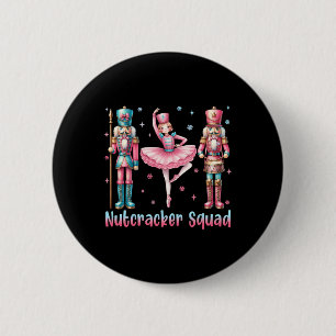 Notenkraker Squad Llet Dans Prettig Kerstmis Vrouw Ronde Button 5,7 Cm