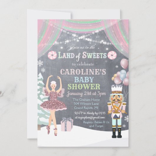 Notenkraker Sugar Plum Baby shower Invitation Kaart (Voorkant)