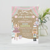 Notenkraker Sugar Plum Baby shower Invitation Kaart (Staand voorkant)