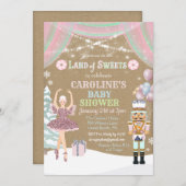 Notenkraker Sugar Plum Baby shower Invitation Kaart (Voorkant / Achterkant)