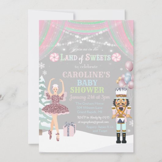 Notenkraker Sugar Plum Baby shower Invitation Kaart (Voorkant)