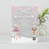 Notenkraker Sugar Plum Baby shower Invitation Kaart (Staand voorkant)