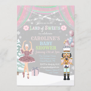Notenkraker Sugar Plum Baby shower Invitation Kaart