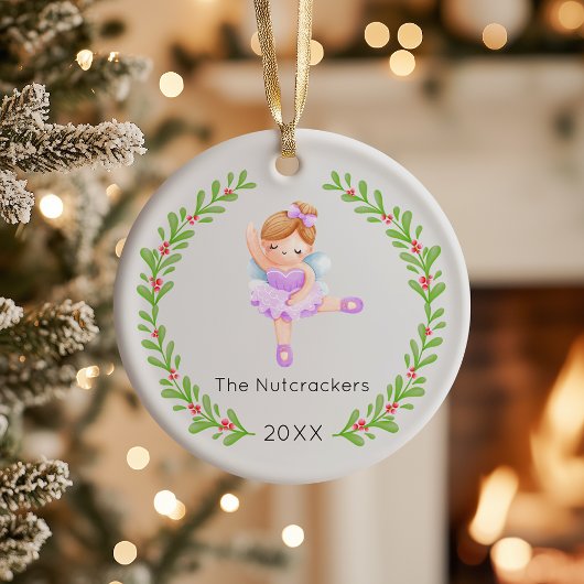 Notenkraker Sugar Plum Fairy Kerstfoto Keramisch Ornament