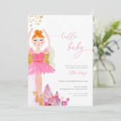 Notenkraker Sugarplum Fairy Baby shower Invitation Kaart (Staand voorkant)