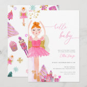 Notenkraker Sugarplum Fairy Baby shower Invitation Kaart (Voorkant / Achterkant)