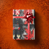 Notenkraker Trio Ballerina Red Leaves Cadeaupapier