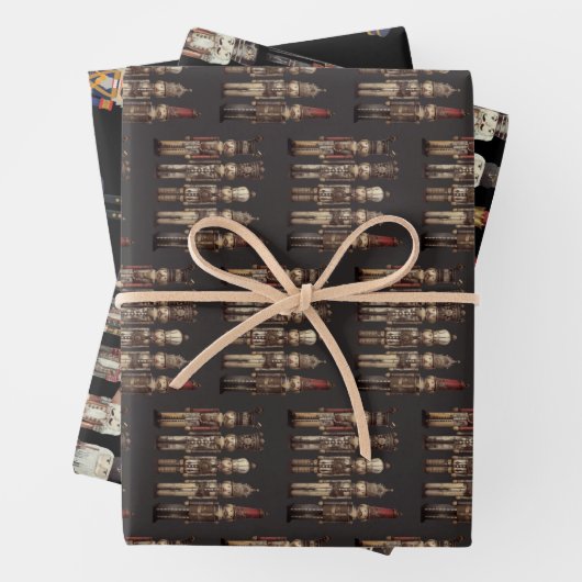 Notenkraker Trio Christmas Black Inpakpapier Vel (In situ)