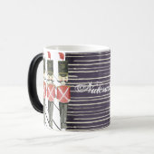 Notenkraker Trio Gestreept Blauw Rood Soldaat Magische Mok (Voorkant links)