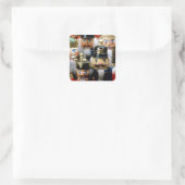Notenkraker Troep Vierkante Sticker (Tas)
