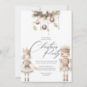 Notenkraker Vakantie Uitnodigen, Elegante Witte Ke Feestdagenkaart (Voorkant)