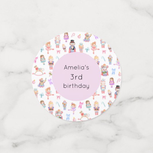 Notenkraker verjaardag confetti (Kleine voorkant)