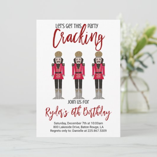 Notenkraker verjaardag kaart (Staand voorkant)