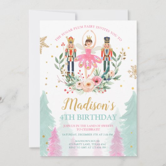 Notenkraker Verjaardag Meisje Ballet Meisje Suger  Kaart (Voorkant)