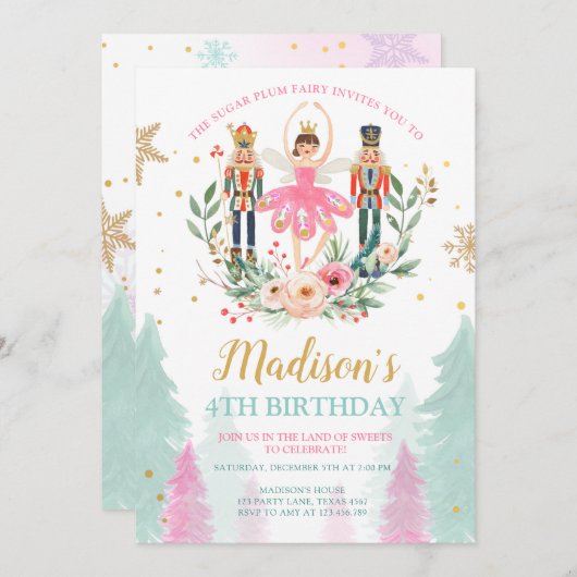 Notenkraker Verjaardag Meisje Ballet Meisje Suger  Kaart (Voorkant / Achterkant)