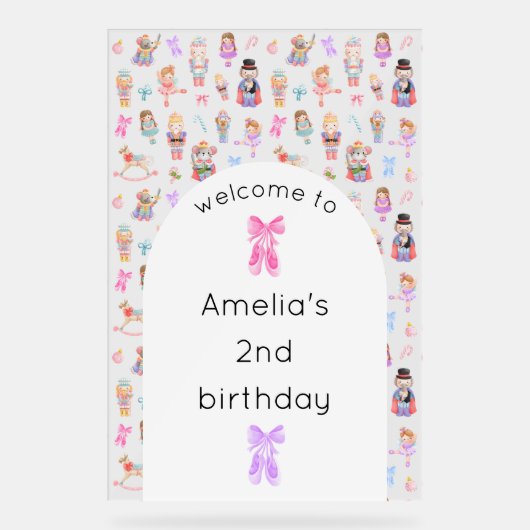 Notenkraker Verjaardag Welkom Acryl Bord (Voorkant)