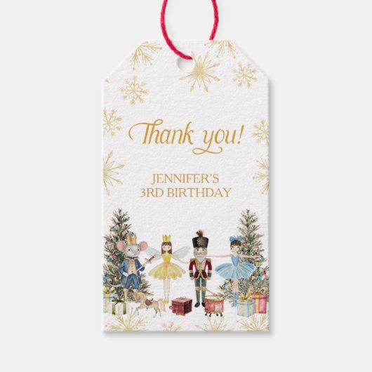 Notenkraker Verjaardagsfeest Dank u Cadeau Labels Cadeaulabel (Voorkant)