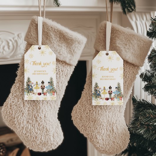 Notenkraker Verjaardagsfeest Dank u Cadeau Labels Cadeaulabel