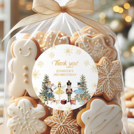 Notenkraker Verjaardagsfeest Dank u Ronde Sticker