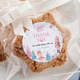 Notenkraker verjaardagsfeestje dank u Favor Tags Ronde Sticker