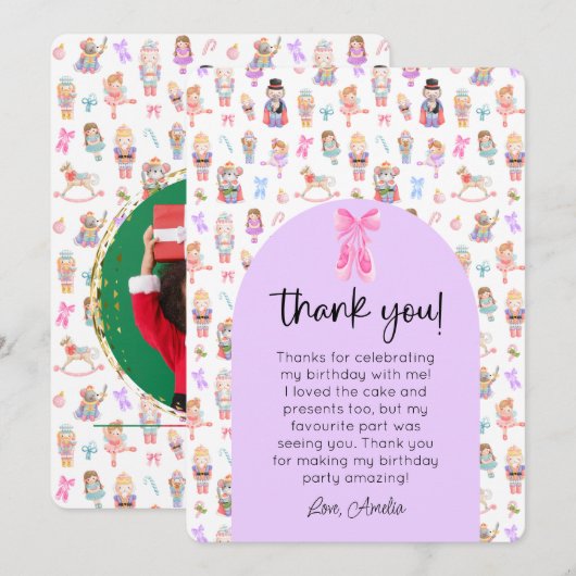 Notenkraker Verjaardagsfoto Dank u Kaart (Voorkant / Achterkant)