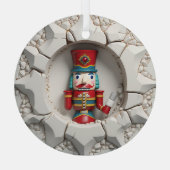 Notenkraker Verrassing Vintage Kerst Glas Ornament (Achterkant)