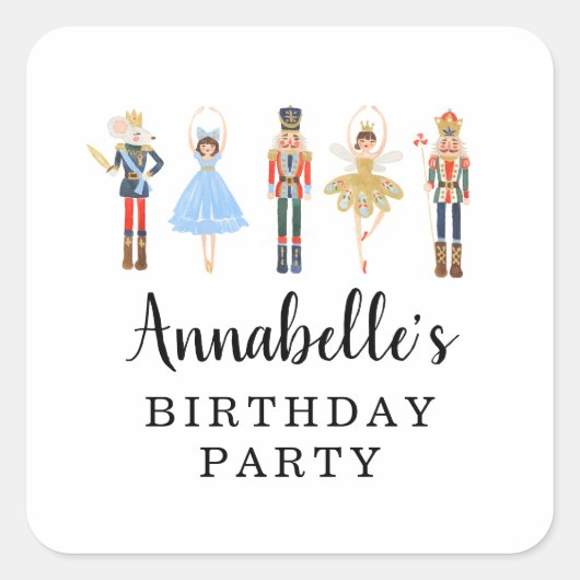 Notenkraker vierkante Stickers, gunst Stickers (Voorkant)