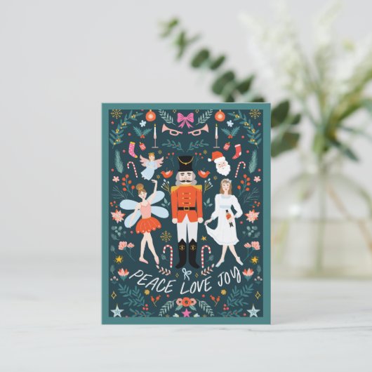 Notenkraker Vrede Liefde Vreugde Kerst Briefkaart (Staand voorkant)