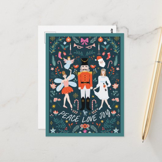 Notenkraker Vrede Liefde Vreugde Kerst Briefkaart (Voorkant / Achterkant in situ)