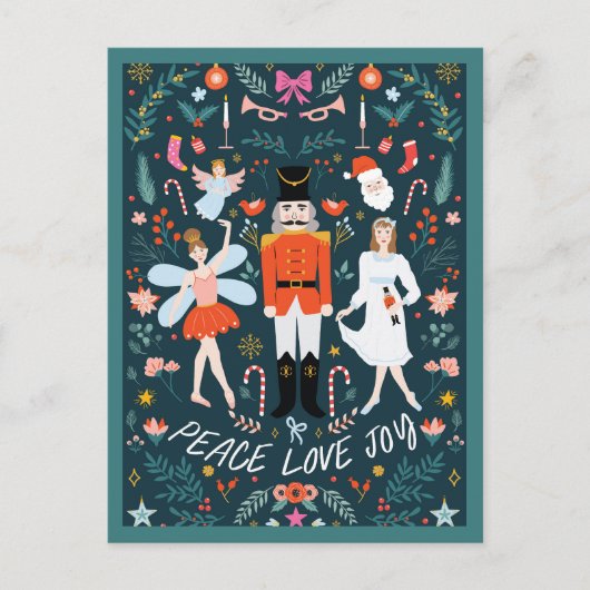 Notenkraker Vrede Liefde Vreugde Kerst Briefkaart (Voorkant)