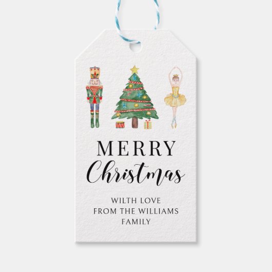 Notenkraker vrolijk Kerst cadeau Gift Labels Cadeaulabel (Voorkant)