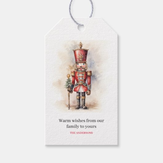  Notenkraker & Vrolijk Kerstfeest Cadeaulabel (Voorkant)