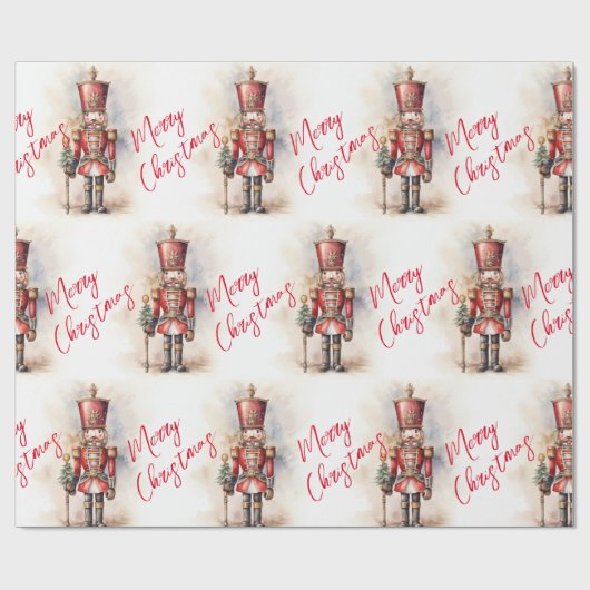  Notenkraker & Vrolijk Kerstfeest Cadeaupapier (Vlak)