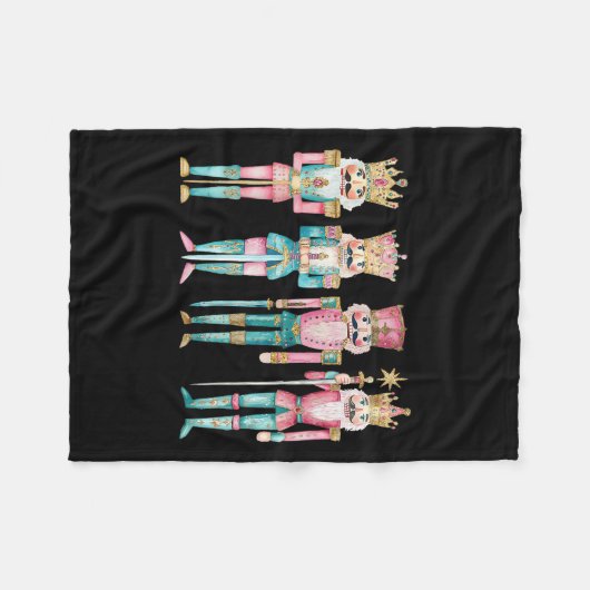 Notenkraker Vrolijk Kerstfeest Familie Pyjama Hol Fleece Deken (Voorkant (Horizontaal))