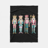 Notenkraker Vrolijk Kerstfeest Familie Pyjama Hol Fleece Deken (Voorkant)