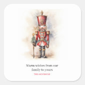  Notenkraker & Vrolijk Kerstfeest Vierkante Sticker (Voorkant)