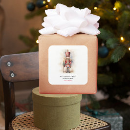  Notenkraker & Vrolijk Kerstfeest Vierkante Sticker