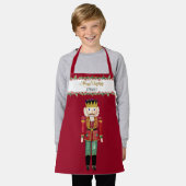 Notenkraker Vrolijk Kerstmis Candy Cane Holly Een  Schort (Gedragen)