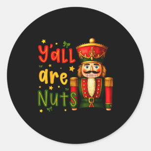 Notenkraker Vrolijk Kerstmis Grappige Kerst Pyjama Ronde Sticker