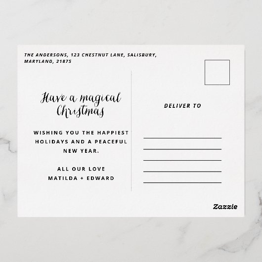 Notenkraker waterverf 3 foto  folie feestdagen briefkaart (Achterkant)