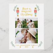 Notenkraker waterverf 3 foto  folie feestdagen briefkaart (Voorkant)