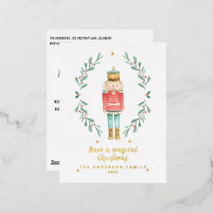 notenkraker waterverf botanisch schattig folie feestdagen briefkaart