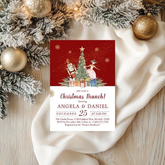 Notenkraker Waterverf Kerstbrunch Kaart